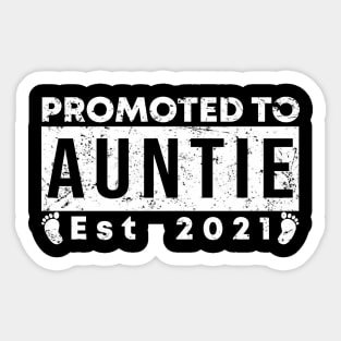 Vintage Promoted to Auntie 2021 new Aunt gift Auntie Sticker